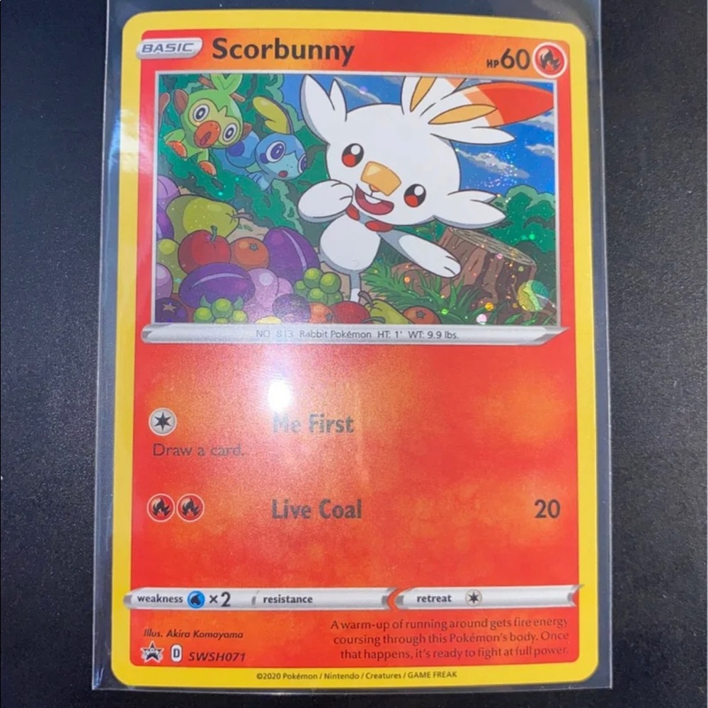 Scorbunny Black Star Promo SWSH071 Vivid Voltage set Holofoil with mini swirl